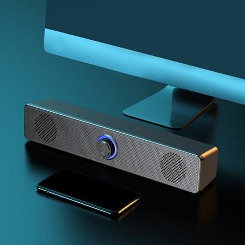 TV Sound Bar Wired Bluetooth Speaker Desktop Soundbar Volume Control Nosie Reduction Adjustable Surround Sound for PC Cellphone