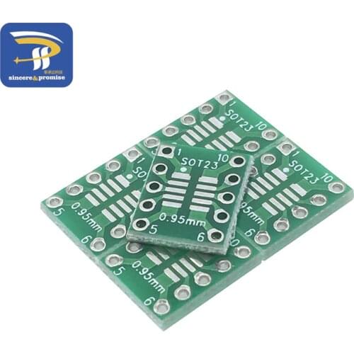 10pcs SOT23 MSOP10 to DIP Transfer Board DIP Pin Board Pitch Adapter 0.5mm/0.95mm To 2.54mm PCB