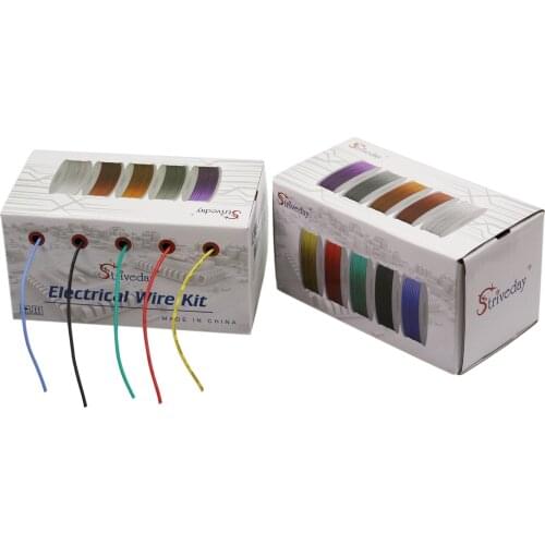18AWG 25m flexible silicone wire 5 color mixing box 1 package wire and cable tinned copper wire stranding wire DIY