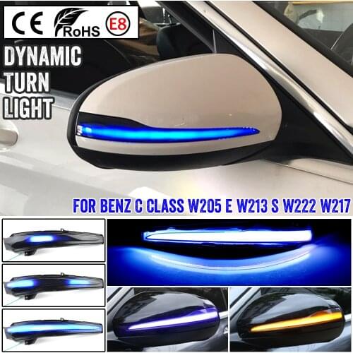 2pcs Dynamic Blinker For Mercedes Benz C E S GLC W205 X253 W213 W222 V Class W447 LED Turn Signal Light Side Mirror Indicator