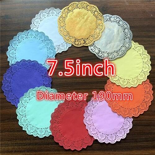 20pcs 7.5Inch 10 Colors Vintage Lace Round Paper Doilies Scrapbooking Craft Doyley for Christmas Decoration