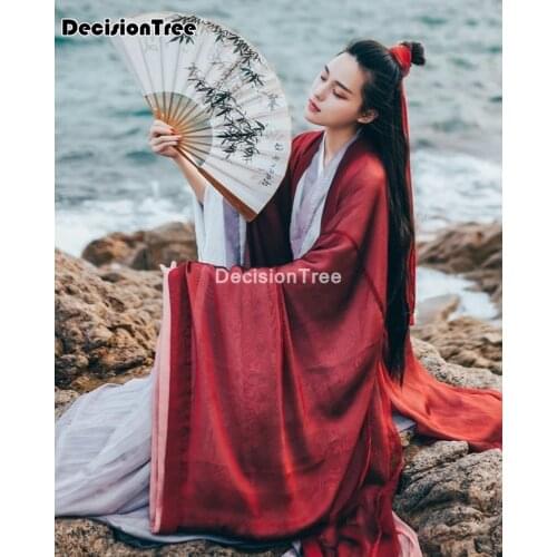 2021 hanfu dress women traditional chinese clothes big sleeve dress solid chinese ancient clothes chinese folk dance outfit
