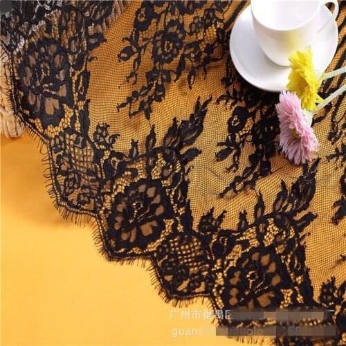 3M/ Lot Eyelash Lace Fabric 150cm Width DIY Decorative High Quality Soft Off White Nylon Eyelash Lace Trim Wedding Dress Fabric