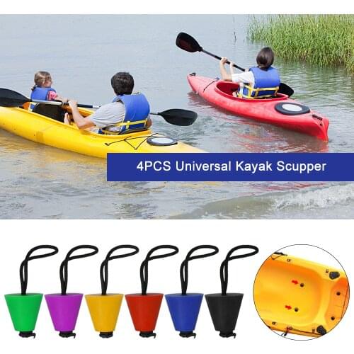 4PCS Canoe Kayak Marine Boat Scupper Stopper Bung Drain Holes Best Universal Kayak Boat Scupper Plug Kit for Outdoor Water Sport