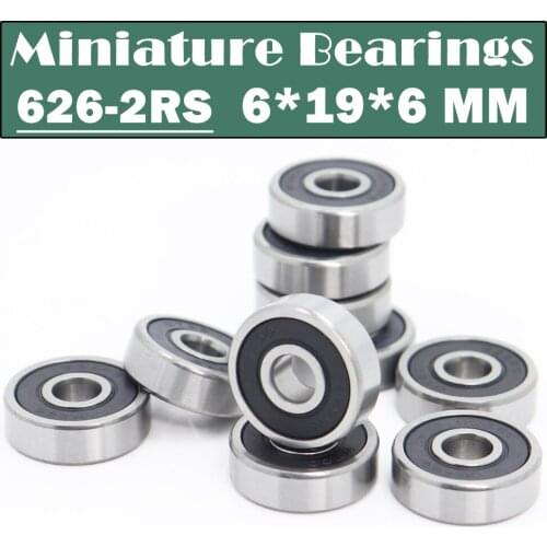 626RS Bearing ABEC-1 (10PCS) 6x19x6 mm Rubber Sealed 626-2RS Ball Bearings 626 RS / 2RS