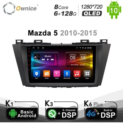 6G+128G QLED Android 10.0 DVD player Multimedia Headunit navi For Mazda 5 2010 - 2015 Car Radio HeadUnit DSP GPS 4G LTE SPDIF
