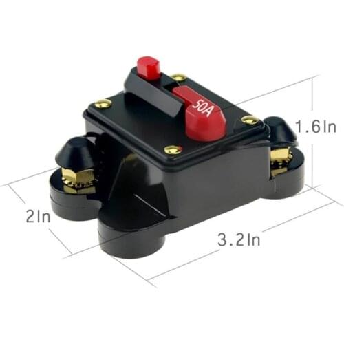 50A Circuit Breaker Car Audio Automatic Fuse Holder With Switch Protection High Voltage Auto-recovery Circuit Breaker New