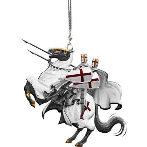 N0HF Templar Riding Horse Auto Pendants Car Interior Decorative Accessories for Rearview Mirror Door Hanging Ornaments