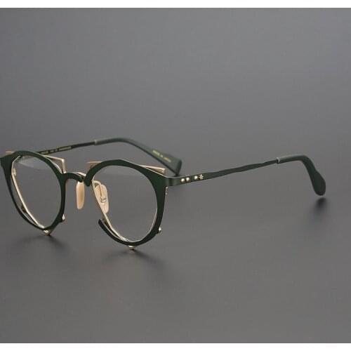 Brand Designer Irregular Round Frame Men Glasses High Quality Handmade Eyeglasses Women Myopia Prescription Eyewear Spectacles