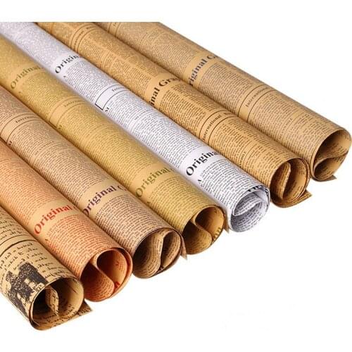 20pcs/bag For Christmas&Party Thanksgiving Flower Gift Packaging Wrapping Paper Florist Bouquet Wrap Newspaper Paper Material
