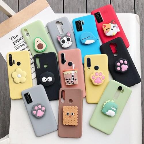 3D silicone cartoon phone holder case for huawei nova 3i 3 5t 5 5i pro nova 6 4G 5G nova7 SE 5i 4 4e 3e cute stand cover coque