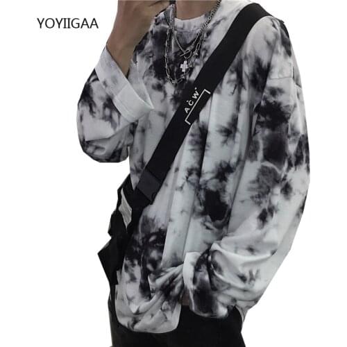 Harajuku Tie dye T Shirt Women Tops Cotton Long Sleeve Female T-shirts Fashion Spring Autumn Woman Tshirt Casual Loose Lady Tops