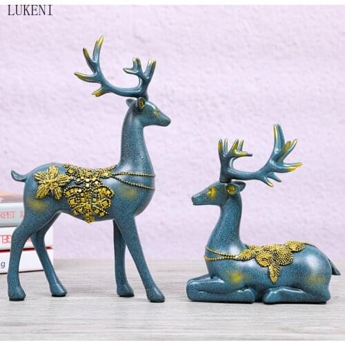 Resin Crafts Home Accessories European-style Decorations Creative Gifts Couple Gifts Wine Cabinet Decorations Living Room Deer