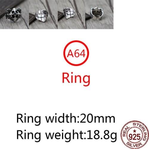 A64 925 sterling silver ring jewelry retro personality crusader flower opening couple shape gift for friends 2020 new hot