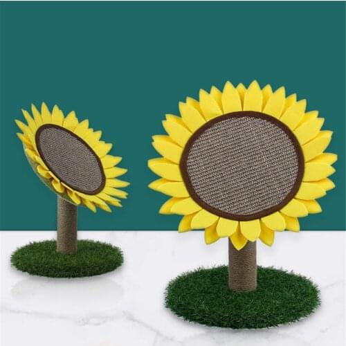 Cat Sisal Grind Claws Toys Round Kitten Scratch Board Pet Dog Scratching Mat Paw Sunflower Round Protect Sofa Furniture