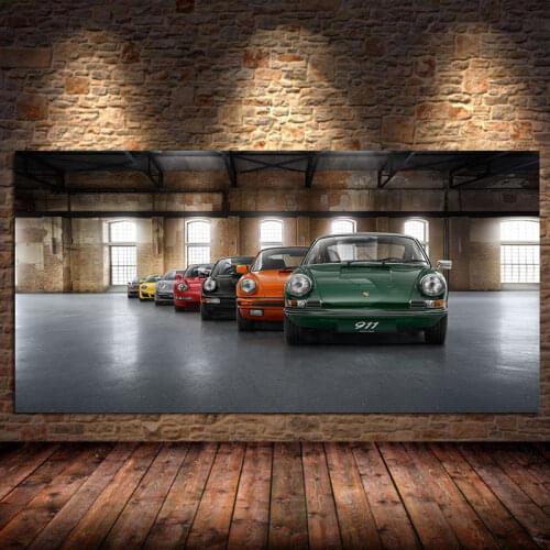 Colorful cars super sport car family fabric poster and print canvas painting wall art for living room home decorative Unframed