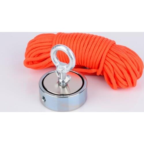 150*2KG Magnetic Material Recovery Searching Strong N52 Neodymium Magnet Magnet Fishing Magnets Imanes with 15m Rope Gloves