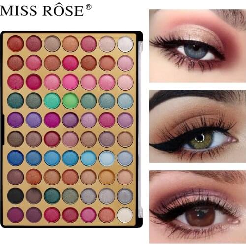 MISS ROSE multicolor eyeshadow palette is not easy to decolorize beginners matte pearlescent waterproof eye shadow cosmetics