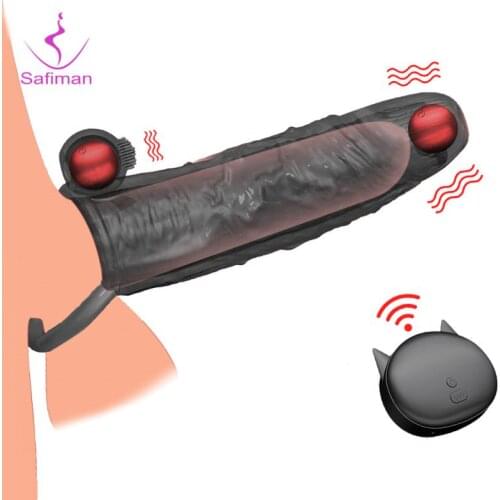 Reusable Condom For Man Dick Sleeve Dildo Enlargement Male Cock Ring Penis Extender Condom Intimate Goods For Male Sex Toys Shop