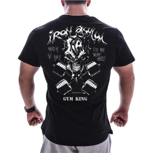 2019 New Mens Fashion T Shirt Men brand Top Summer Fitness Bodybuilding Clothes Muscle Male Shirts Cotton Slim Fit Tees