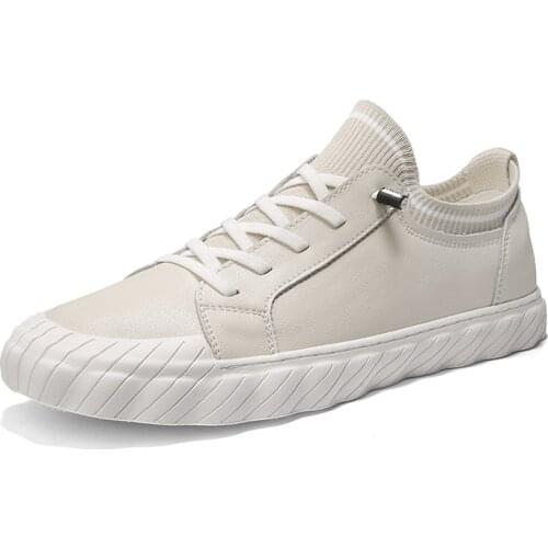 Sneakers Men Shoes Casual Leather Fashion Outdoor Shoe Male Suede Lightweight Vintage Footwear Lace-up Solid Sock Shoes