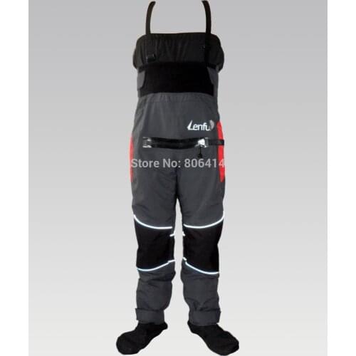 Lenfun Mans Whitewater dry pants,Touring,Kayaking dry pants bibs with relief zipper,Sea Kayaking,Rafting Paddling,Canoeing