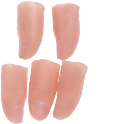5Pcs/set Soft Thumb Tip Finger Fake Magic Tricks Vinyl Toys Funny Prank Tricky Toy Fake Parts Funny Toys Joke Makers hot
