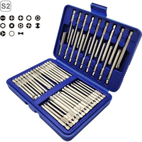 50Pcs Long Screwdriver Bits Set 49Pcs 75mm Cr-V Screwdriver Bits + 1Pc Magnetic Bit Holder with Storage Box