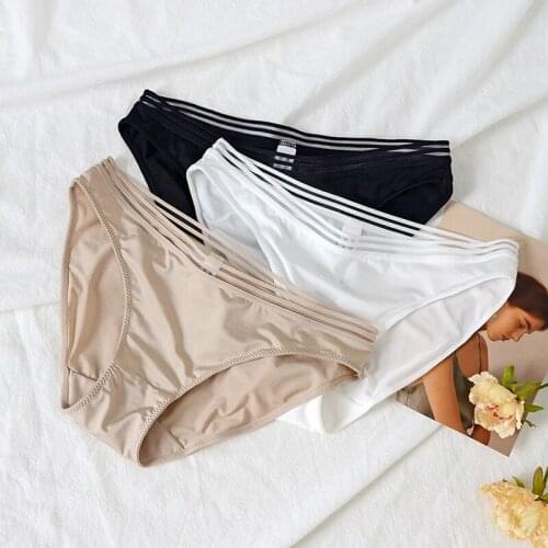 2020 new Seamless Panties Ice fabric womens briefs cotton bottom low waist underwear womens underwear Lingerie