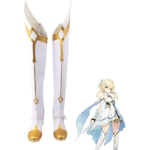 Game Genshin Impact Cosplay Shoes Genshin Impact Traveler Women Cosplay Boots Halloween Shoes Size 35-44