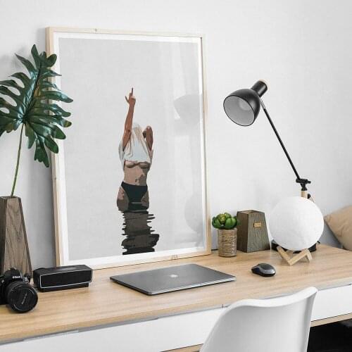 Poster Standing In The Water Figure Canvas Painting Wall Art Home Decoration for Living Room and Bedroom Frameless Style