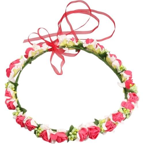 Floral Adjustable Woman Hair Bands Crown Ribbon Party Wedding Girls Headband Internet Celebrity Ins Vintage Femme Scrunchie