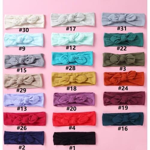 27pc/lot Baby Girls Knot Bow Headband Bunny Ear Nylon Elastic Headbands Nylon Baby Turban Head Wraps Toddler Hair Accessories