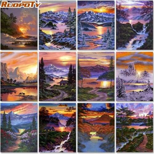 RUOPOTY DIY Paint By Numbers For Adults Children HandPainted Oil Painting Landscape Planet Pictures By Numbers Home Decor Diy Gi