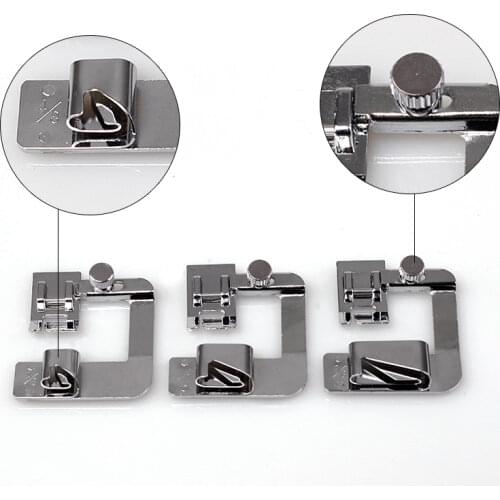 Sewing Tools Accessory Domestic Sewing Machine Foot Presser Rolled Hem Feet For Brother Singer DIY Apparel Sewing 3Pcs/Set