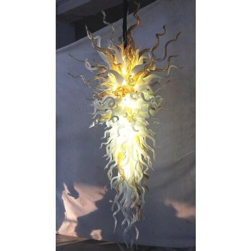 Special Design Hotel Lamp 110/220v AC Led Stylish Long Shape Blown Glass Chandelier