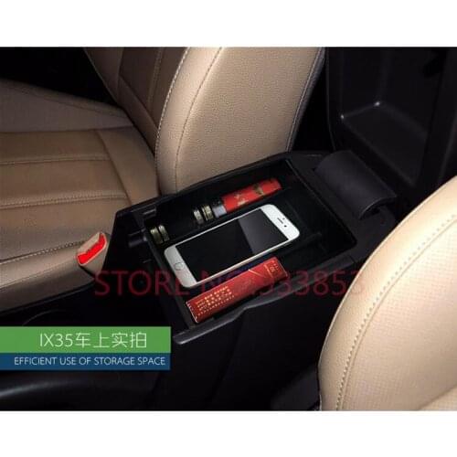 STYO Car styling central armrest box suitcase storage box glove box clapboard auto accessories For IX35 2011-2015