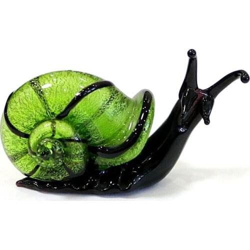 Easter Home Desk Decoration Ornaments Green Silver Foil Craft Glass Snail Figurines Collection Cute Holiday Party Gifts For Kids