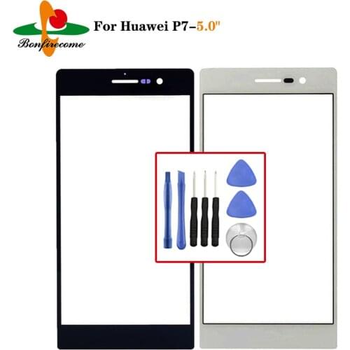 Outer Screen For Huawei Ascend P7 P7-L10 P7-L00 P7-L05 Front Touch screen Panel LCD Display Out Glass Cover Lens Replacement