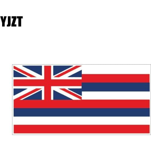 YJZT 16.2CM*8CM Car Accessories HAWAII Flag USA Car Sticker Decal 6-0437
