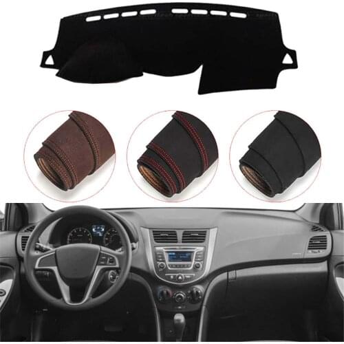 Console Dashboard Suede Mat Protector Sunshield Cover Fit For Hyundai Accent Verna 2012-2017
