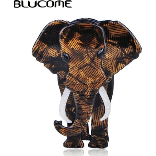 Blucome Large Elephant Shape Brooch Special Texture Acrylic Jewelry For Women Children Scarf Bag Corsage Pins Animal Accessories