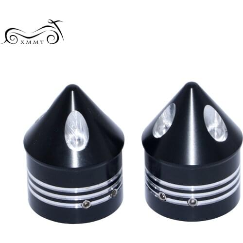 1 Pair 29MM Motorcycle Front Axle Nut Cover Cap For Harley Softail Dyna V-Rod Touring Trike Silver / Black Motorcycle Styling