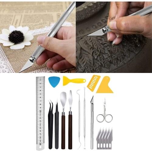 18Pieces Craft Vinyl Tools Set Scissor Hook Rulers for Silhouettes Cameos Cricut 2D Animation, Calligraphy, DIY Vinyl Weeding