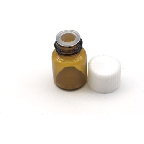 5pcs Small Empty Perfume Sample Amber Glass Bottle with No Hole Screw Cap Mini Essential Oil 2ml Vials