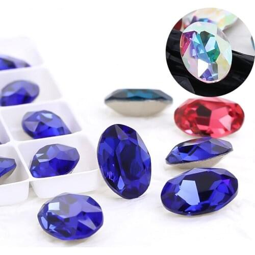 6*8mm Shining Oval Crystal Strass Glass Rhinestone Jewelry for Craft Beads Glue on Clothes Decoration Diy Rhinestone Applique To