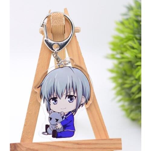 WL0970 Fruits Basket Keychain Acrylic Cartoon Keyring Accessories