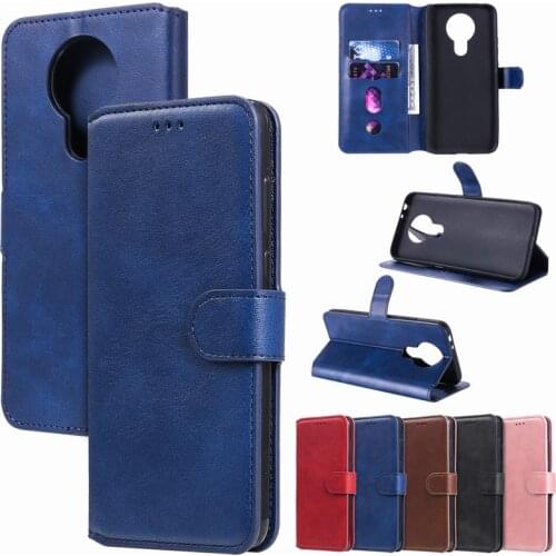 Wallet Cases For Nokia 2.2 2.4 3.4 Flip Cover Case Magnetic Closure Luxury Plain Leather Phone Bags For Nokia 6.2 7.2 7.3 Fundas