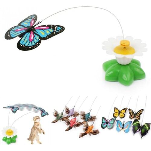 Electric Rotating Butterfly Bird Rod Wire Cat Teaser Play Toy For Pet Cat Kitten Newest Funny Pet Cat Toys Kitten Play Toy Hot