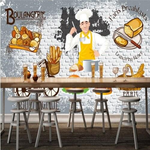 Photo wallpaper Continental breakfast shop backdrop decorative painting wallpaper kitchen custom studio mural